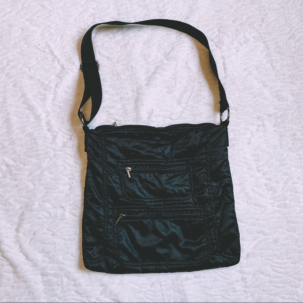 Vintage Silk-Like Bag with Ruched Details